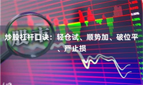 炒股杠杆口诀：轻仓试、顺势加、破位平、严止损