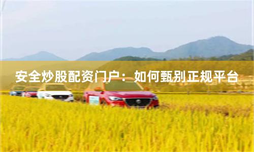 安全炒股配资门户：如何甄别正规平台